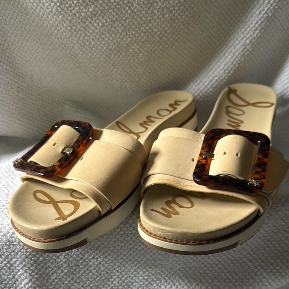 Sam Edelman Cream Minimalist Sandals